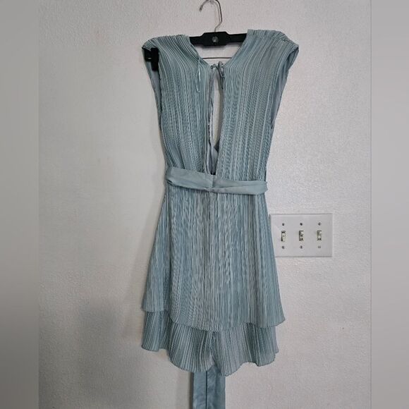 NWT Zara Pleated Romper Dress Size Xs In Green - Picture 8 of 12